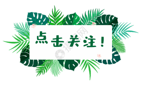 绿色花卉点击关注gif动图图片