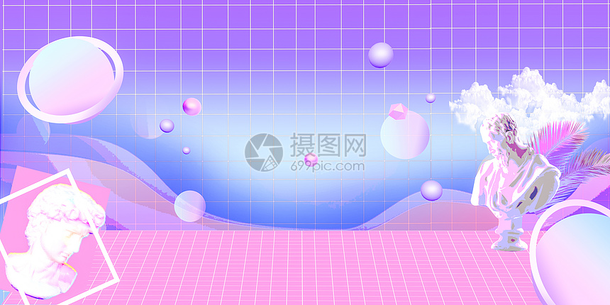 蒸汽波创意背景图片素材 正版创意图片 摄图网