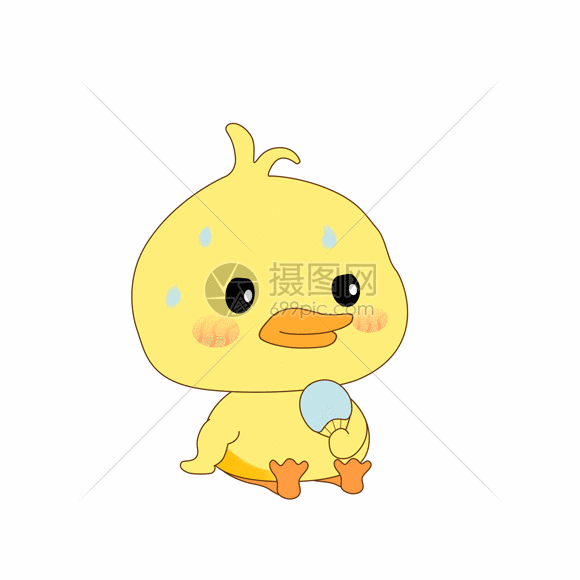 gif动态图片下载,该gif动态图片标题为小黄鸭天气炎热gif,编号