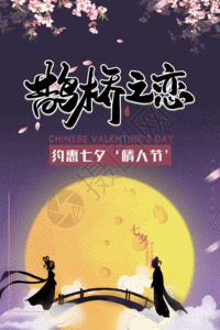 七夕情人节动态海报gif图片素材