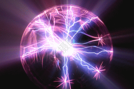 科技紫色静电球gif动图高清图片