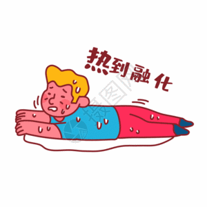 夏天热到融化表情包gif图片素材