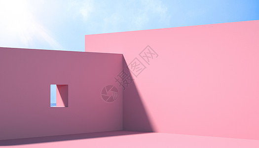 粉色空间C4D粉红空间背景设计图片