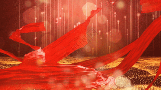 大气红绸开场歌舞背景GIF图片