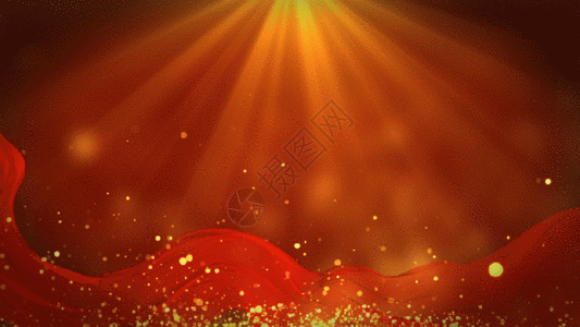 红色波浪光线大气党政红绸粒子背景GIF高清图片