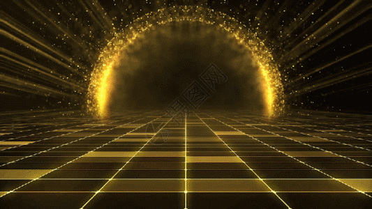 金色科技粒子元素素材gif图片