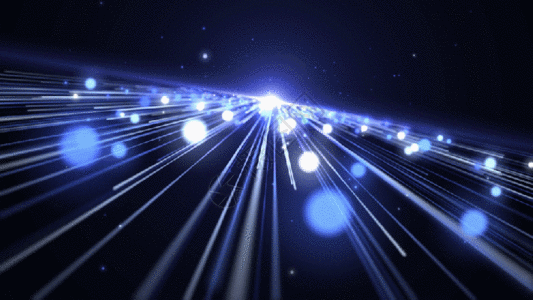 高新技术企业标识科技感蓝色大气粒子拖尾光效gif高清图片