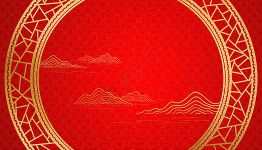 中国风金色边框背景图片
