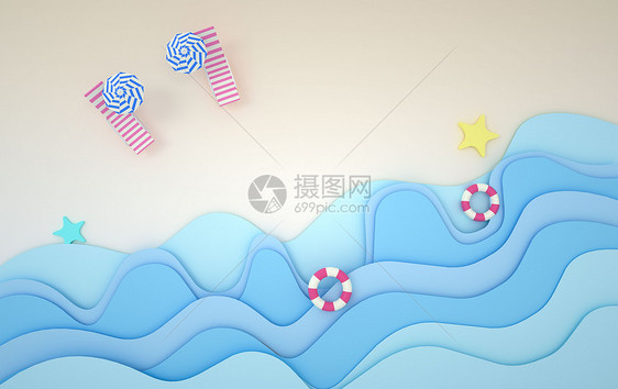清新夏季背景海报图片
