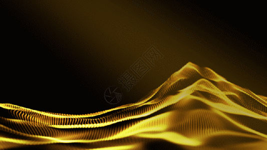 黑色丝绸金色粒子山丘背景gif高清图片