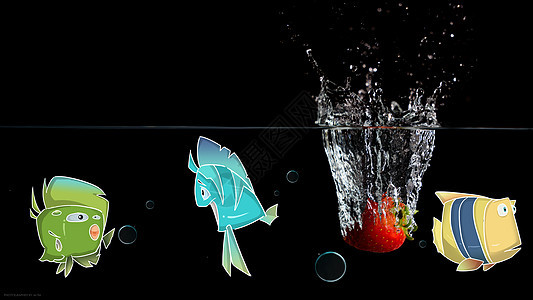 金鱼创意摄影插画背景图片