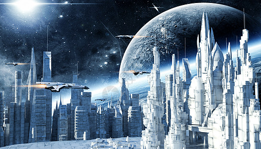 科幻未来城市场景图片
