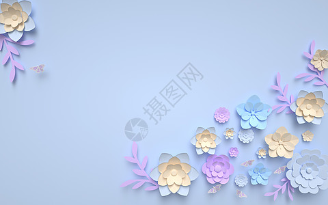 清新浮雕花背景设计图片