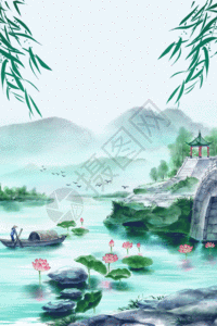 青春画册手绘水墨中国风海报背景GIF高清图片