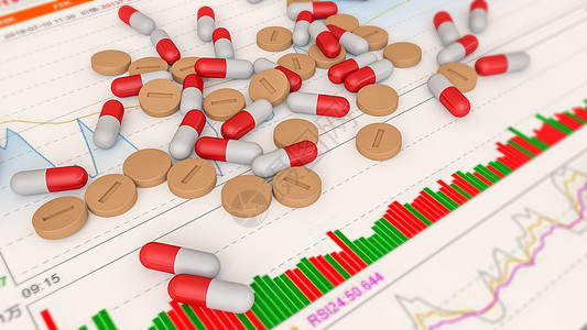 医药板块金融写实场景图片