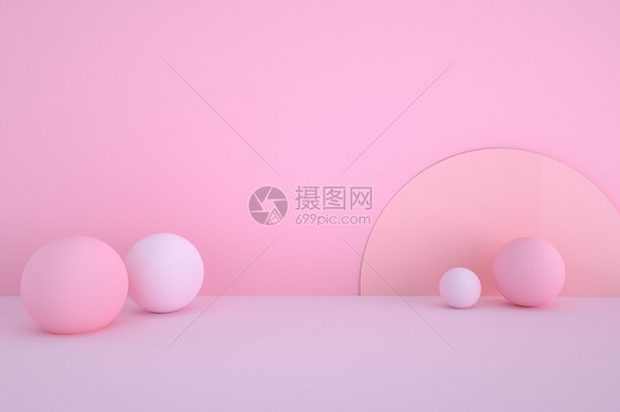 C4D粉色几何背景图片