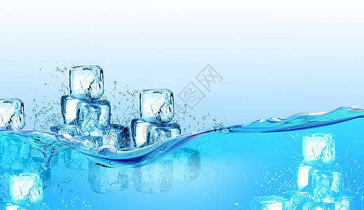 冰水冰块背景设计图片