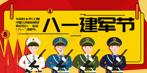 中国军人背景八一建军节动图GIF高清图片