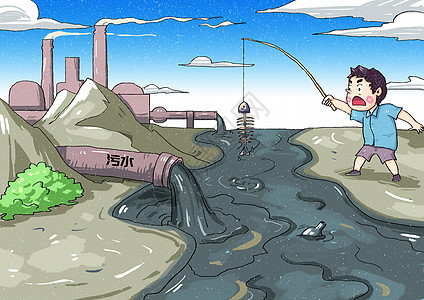水污染漫画图片