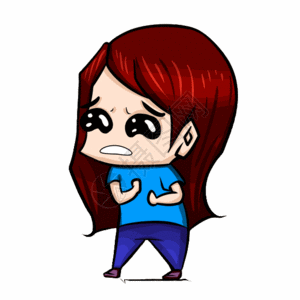 女孩揪心哭泣gif图片素材