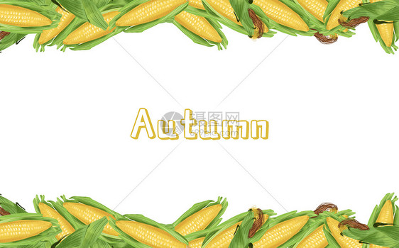 手绘风立秋玉米插画图片
