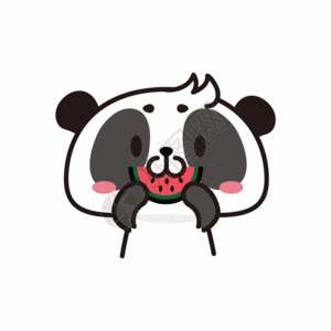 熊猫吃瓜表情包gif图片