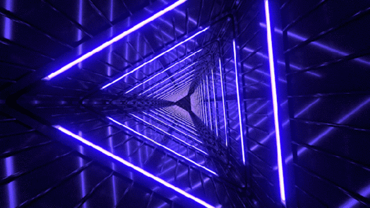 霓虹灯光三角空间通道穿梭动态背景GIF图片
