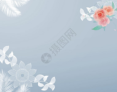 蓝色花朵背景背景图片