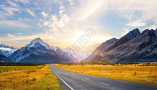 大草原风景乡村公路设计图片