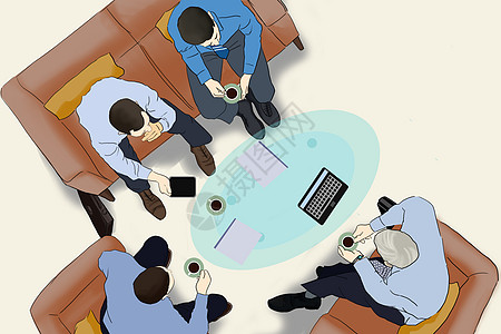 商务谈判场景高清图片国际谈判外交官高清图片卡通办公室工作人员进行