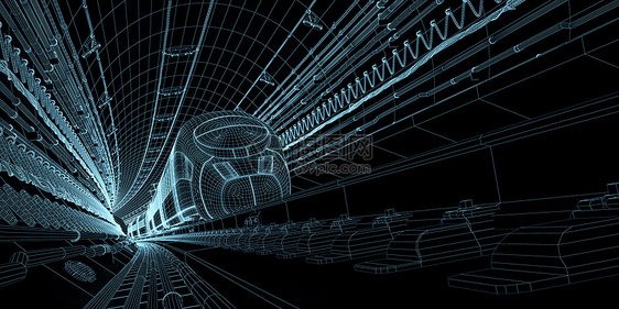 酷炫高铁动车隧道场景图片