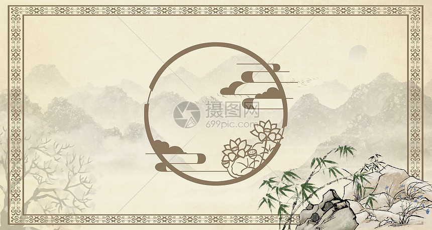 水墨中国风背景图片素材 正版创意图片 摄图网