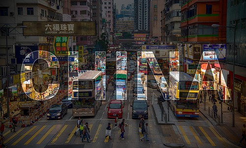 香港美食街香港爱国海报设计图片