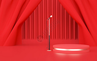 红色舞台背景图片