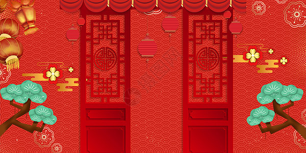 红色喜庆中国背景图片