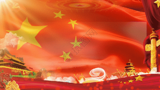 中国八一建军节党政红旗GIF高清图片