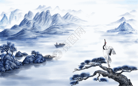 中国风重阳二十四节气插画动图图片