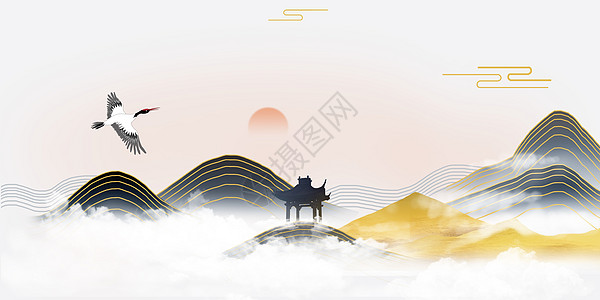 古风鸟古典意境中国风背景设计图片