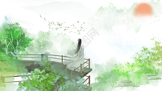淡雅风景中国风背景设计图片