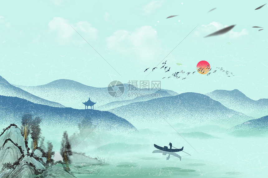 水墨中国风背景图片素材 正版创意图片 摄图网