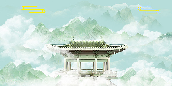 屋檐意境中国风背景设计图片