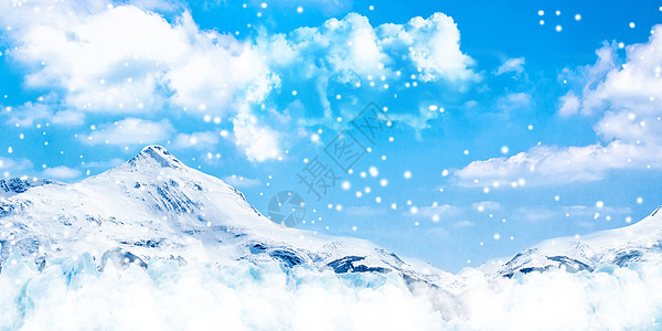 阿拉斯加冰川冬季雪山背景设计图片
