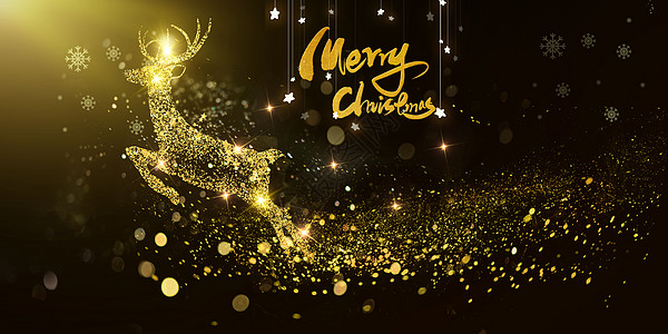 麋鹿圣诞金色闪耀圣诞麋鹿设计图片