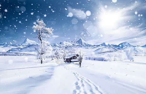 冬天背景唯美冬季雪景高清图片