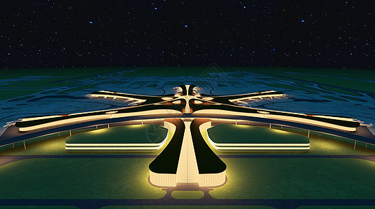 大兴机场夜景背景图片