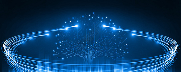 白玉兰树蓝色商务科技背景设计图片