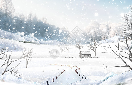 雪景城市冬天雪地背景设计图片