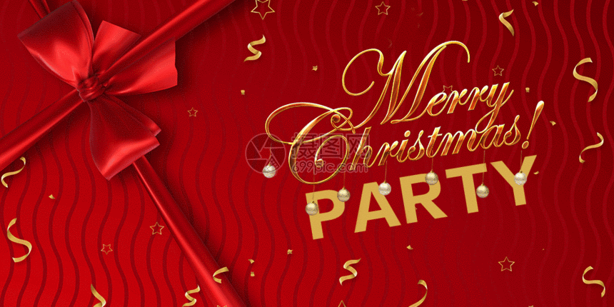 gif动态图片下载,该gif动态图片标题为红色礼盒蝴蝶结圣诞节日展板gif