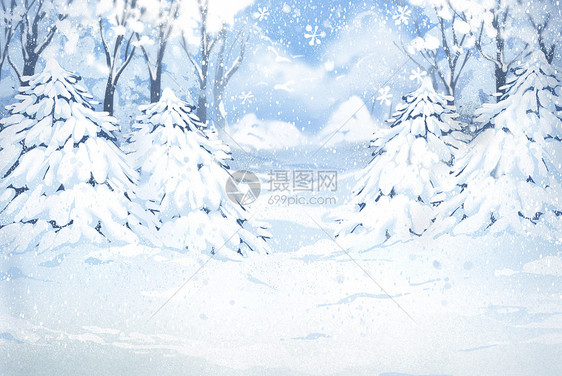 冬季雪地下雪雪景图片