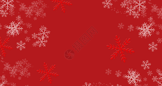 红色圣诞雪花背景背景图片